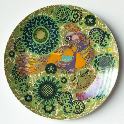 Wiinblad plate, Bird in many colours
