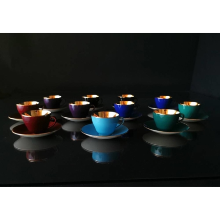 Aluminia Confetti Coffee Set, tableware, set of 11 cups with saucer
