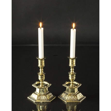 Brass Candle Sticks, Set, 21 cm high, Antique