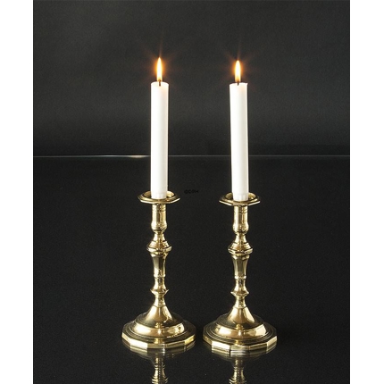 Old English brass candle sticks, 21cm. 2 pce.