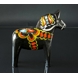 Dalar horse of Wood in Black with Decoration