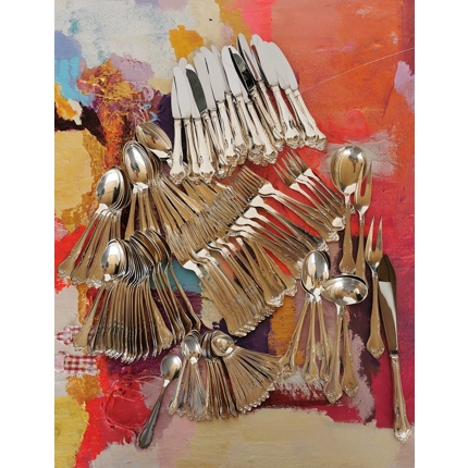 Cohr Denmark Atla Riberhus versilbertes Besteck, 131 teile