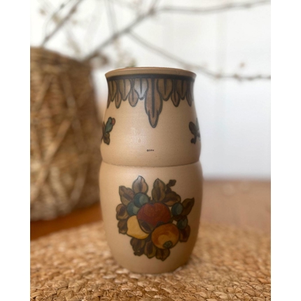 Hjorth vase med dekoration, Bornholmsk keramik