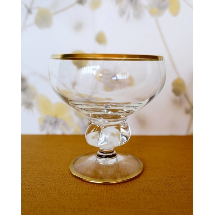 Holmegaard Gisselfeld Champagnerschale mit Goldrand