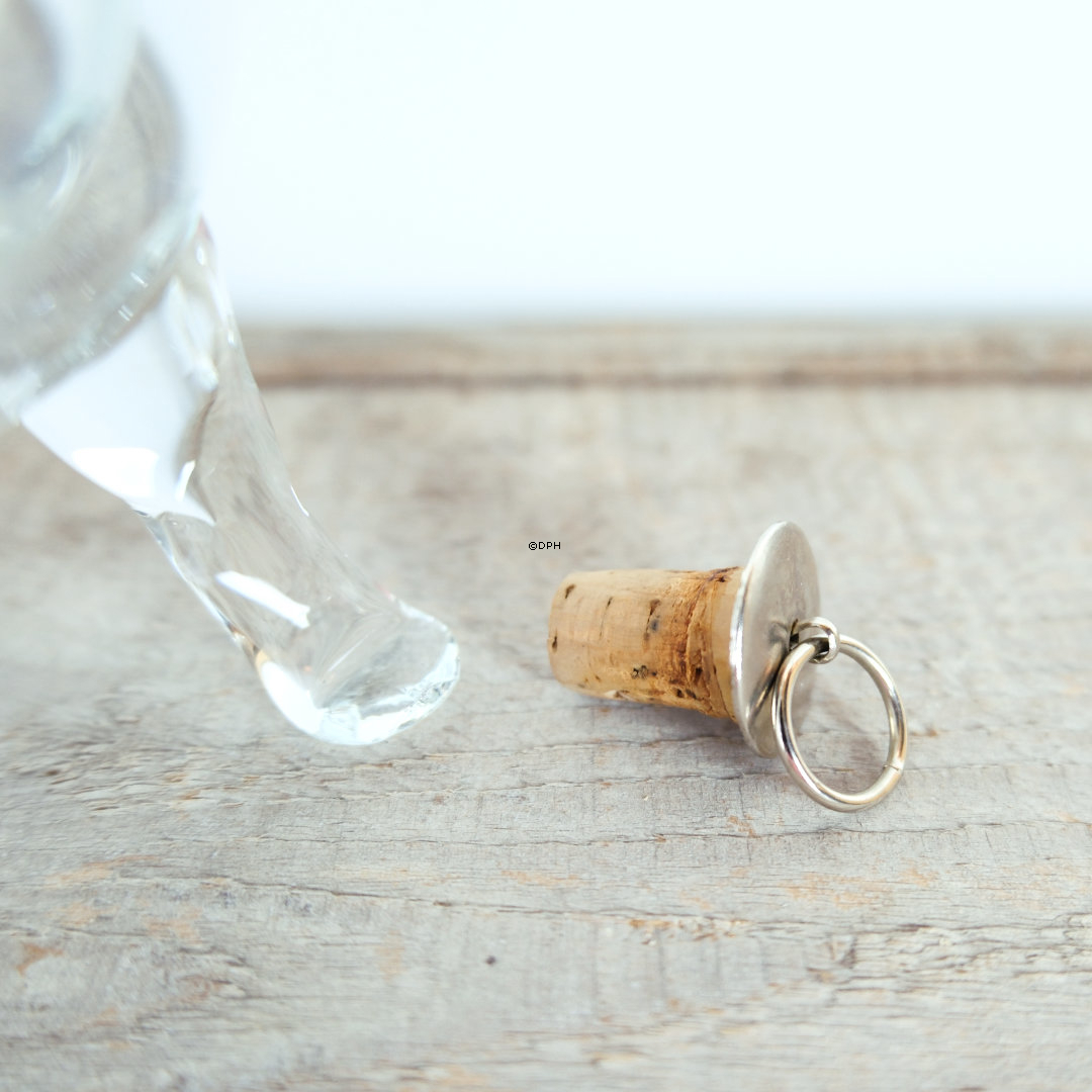 Holmegaard snapsehund, mundblæst glas karafel, gammel