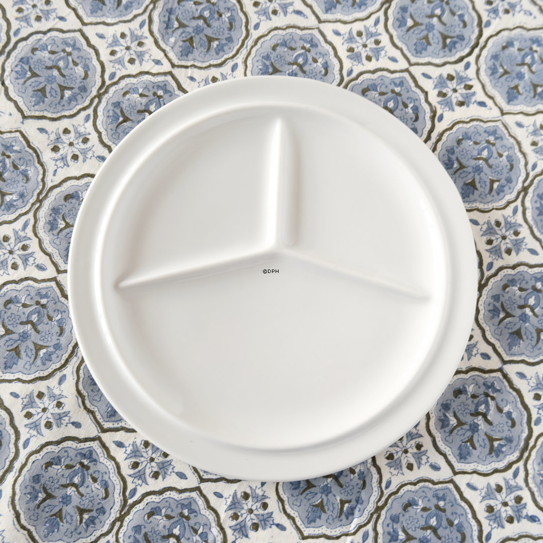 Bing & Gröndahl weiße Kabarettschale mit 3 Fächern, Nr. 730, Ø 25 cm