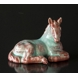 Foal (Horse) Lying, Ceramics Red / Turquoise