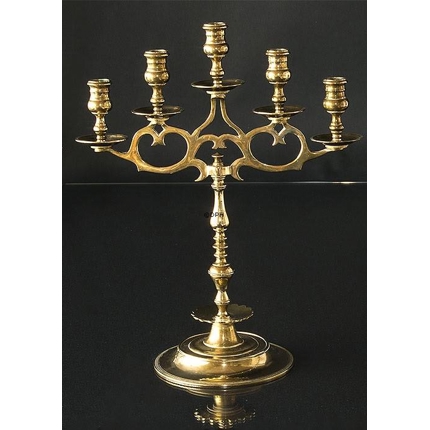 Old ore candlestick with 5 arms, 40 cm