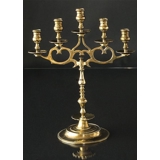 Old brass candlestick with 5 arms, 40 cm