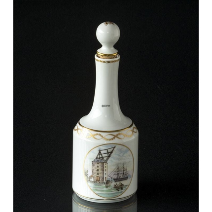 White carafe with overglaze decoration, Royal Copenhagen, specially made for EAC (1980-1984)
