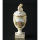 Lidded vase, Decorate trophy with overglaze decoration, Royal Copenhagen, Painted buildings? (1894-1922)