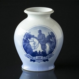 Vase, produceret i anledning af genforeningen, Motiv. Christian X rider over den tyske grænse, 1920 - 10. juli -1930