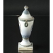 Ornamental trophy / Lidded vase with semi overglaze decoration, Royal Copenhagen, Inscription: 4 April 1798-1923