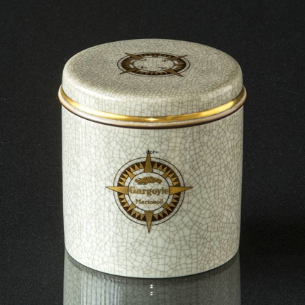 Deckelschale craqueliert,Royal Copenhagen produziert für Gargoyle Marine Oil (1938)