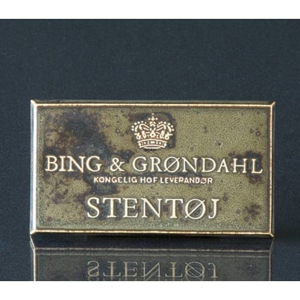 Bing & Grondahl advertisement sign, Stoneware