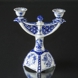 Blue Fluted, Full Lace, Candlestick 2 branches, GERMAN - Note NOT Royal Copenhagen