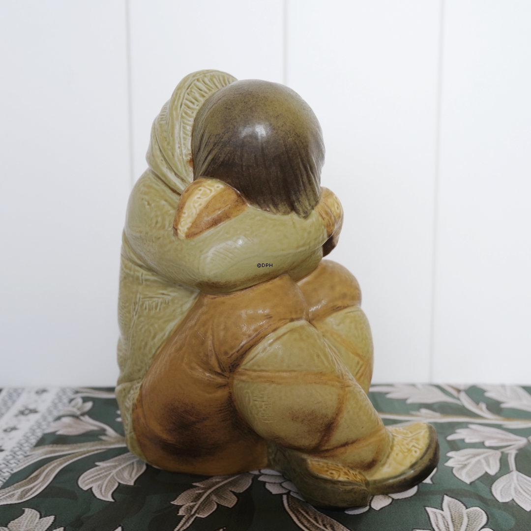 Lladro Kgl. Spansk figur Grønland/Inuitter Siddende børn - Dreng og PIge