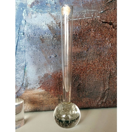 Holmegaard Orkidevase klar mit klaren Blasen (Blasenoptik)