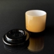Holmegaard Umbra Palet sennepsglas (indskription i låg: Sennep) Design Michael Bang