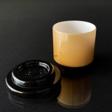 Holmegaard Umbra Palet sennepsglas (indskription i låg: Sennep) Design Michael Bang