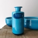 Holmegaard Blue Palette Oil bottle with stopper Design Michael Bang
