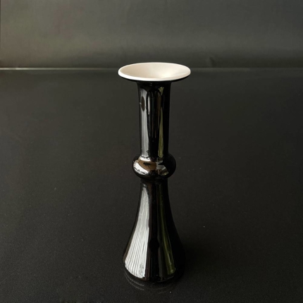 Holmegaard H.G PALET Vase / Leuchter schwarz/weiß Design Michael Bang