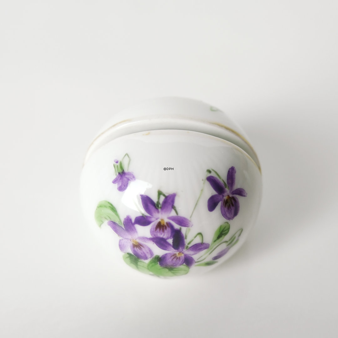 Royal Copenhagen Platzkartenhalter mit lila Blume