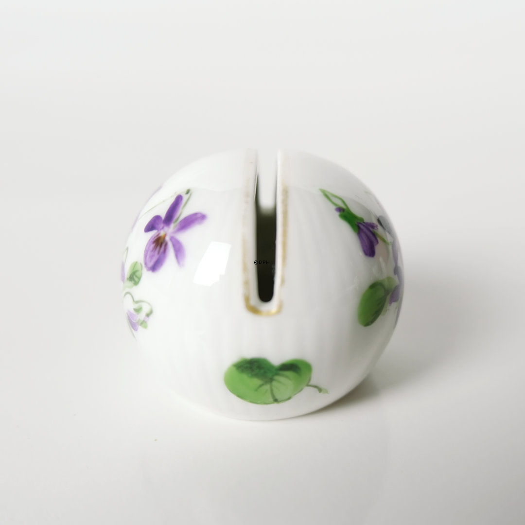 Royal Copenhagen Platzkartenhalter mit lila Blume