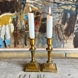 Alte Messing Kerzenhalter, 15cm, Set mit 2 Stück.