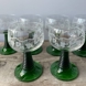 Römerglas mit grünem Stiel - Set aus 12 Stück
