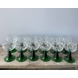 Römer glass with green stem - Set of 12 pieces