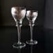Vintage Drinking glasses 8 large and 9 small, a total of 17 pcs. - Czech Crystal glass with tendril engraving