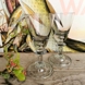Vintage Hadeland Tangen Vin Glas, Par, Røgfarvet, Designed by Willy Johansson, Large 16,5 cm