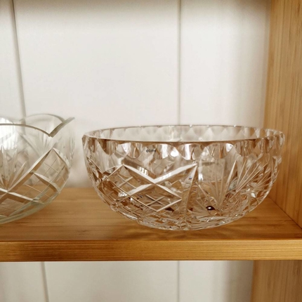 Krystal glas lille skål med slibninger