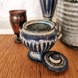 Gutte Eriksen kleine Dose mit Deckel aus Keramik mit schöner blauer Glasur