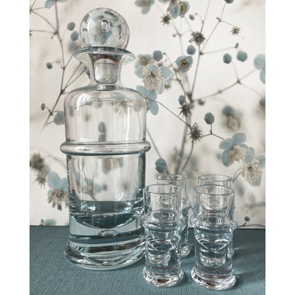 Holmegaard Regiment Karaffel med 4 shot glas