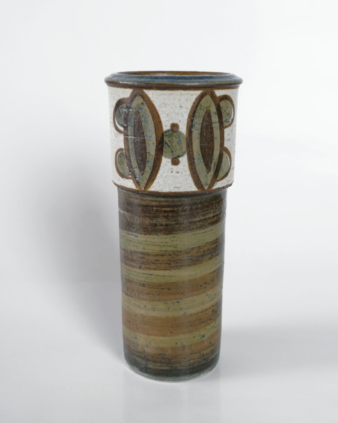 Söholm Vase Nr. 3602/2, Braun/Grün Glasur