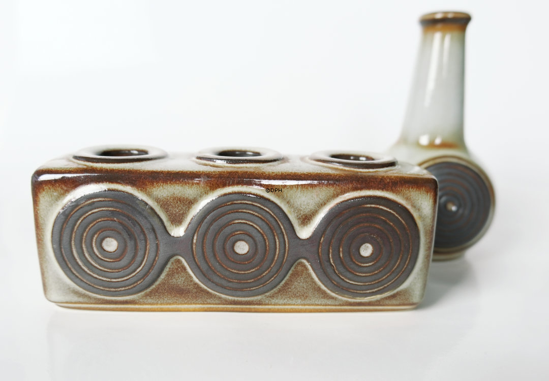 Søholm Kerzenhalter für 3 Kerzen, braune Glasur