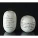 Salt and pepper set with text by Piet Hein