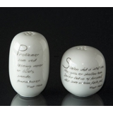 Salt and pepper set with text by Piet Hein