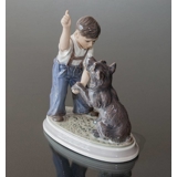 Boy with dog figurine Dahl Jensen No. 1206