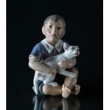 Boy with Cat Dahl Jensen Figurine No. 1291