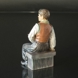 Amager Boy Sitting with Pipe Figurine Dahl Jensen No. 1300