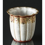Dahl Jensen Vase, krakeleret grå med guld 11 cm nr. 151-457