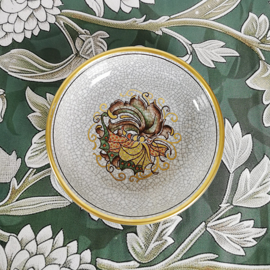Dahl Jensen skål med blomst krakkeleret 16 cm nr. 152-401