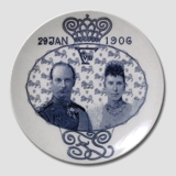Memorial plate, Frederik VIII with Queen Louise, 1906, Furnivals
