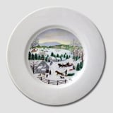 Village Scenery, Winter, plate without hanger