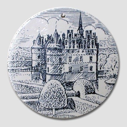 Butterbrett mit "Das Egeskov Schloss", blau, Nymölle