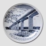 Plate with "The Vejlefjord Bridge", Svane Porcelain
