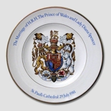 Weddingplate "The Prince of Wales and Lady Diana Spencer", Wood & Sons